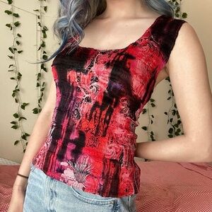 Y2K Alberto Makali Mesh Ruched Top | Grunge Baddie Tank